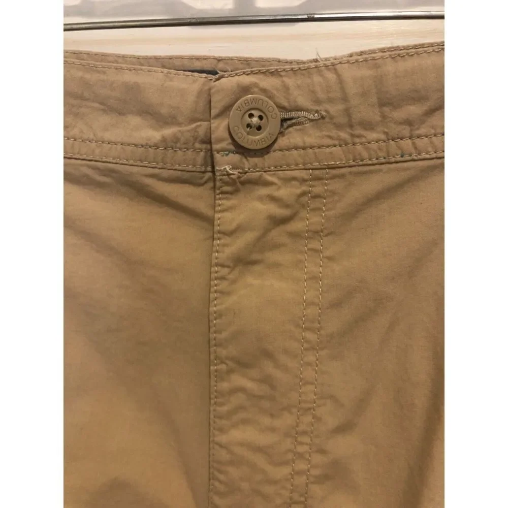 MENS COLUMBIA BEIGE TAN KHAKI 19" CASUAL FLAT FRONT LIGHT WEIGHT WALK SHORTS 38 - Picture 4 of 10